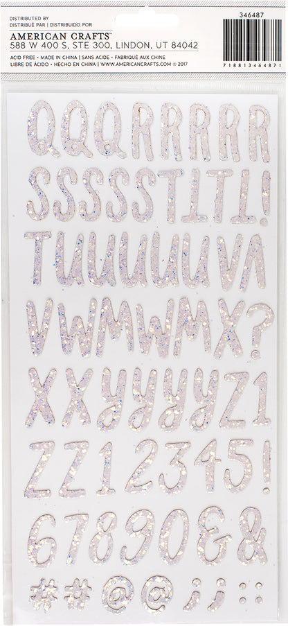 Thickers Dear Lizzy BONJOUR Glitter Chipboard Letter Stickers