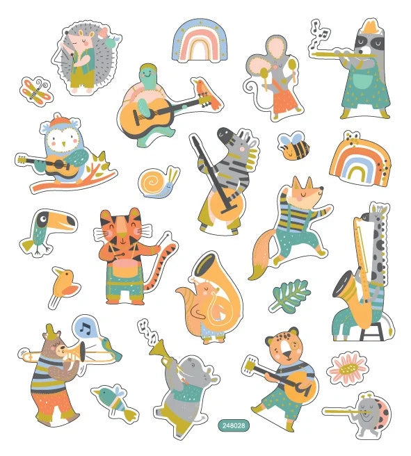 Sticker King MUSIC 101 Animal Instruments Stickers 24pc