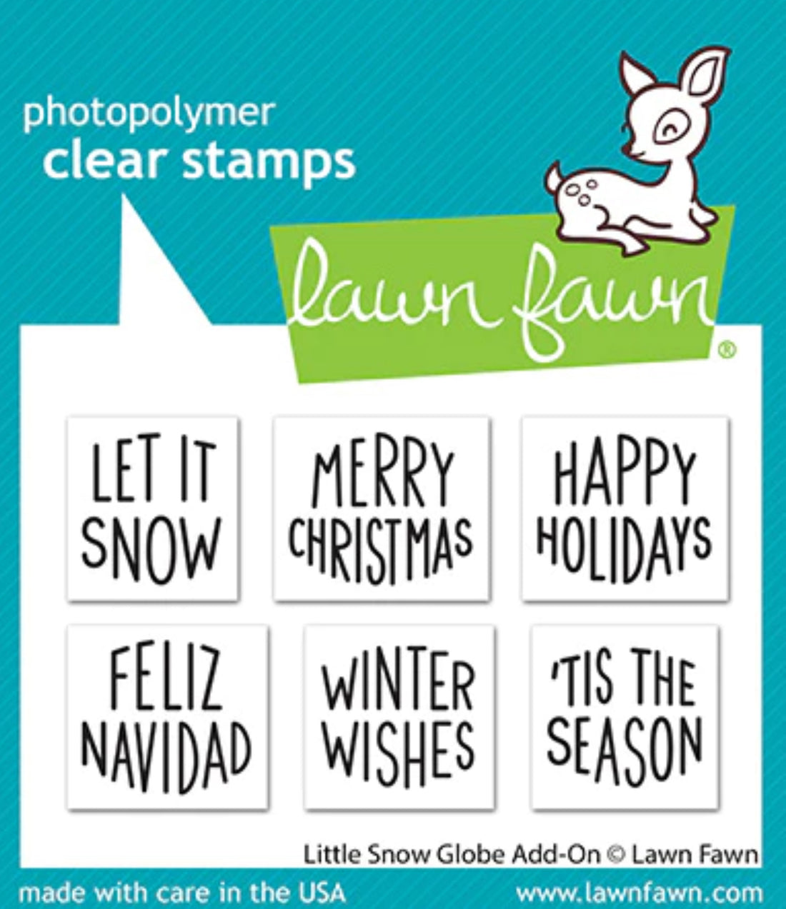 Lawn Fawn LITTLE SNOW GLOBE ADD-ON Clear Stamps 6pc