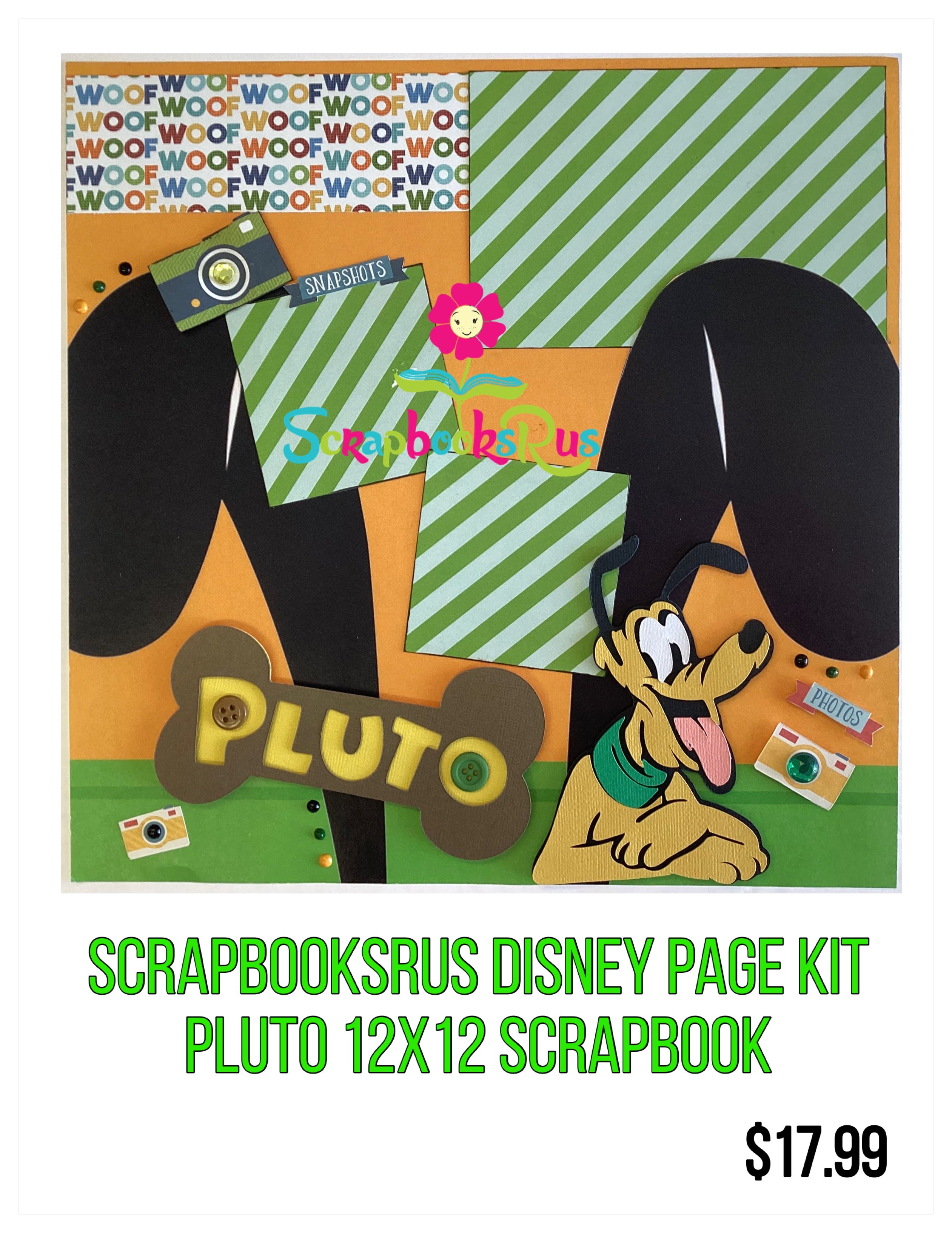 Scrapbooksrus Disney Page Kit PLUTO 12X12 Scrapbook