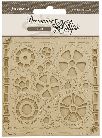 Stamperia Decorative Chips PIPE MECHANICALChipboard 23pc