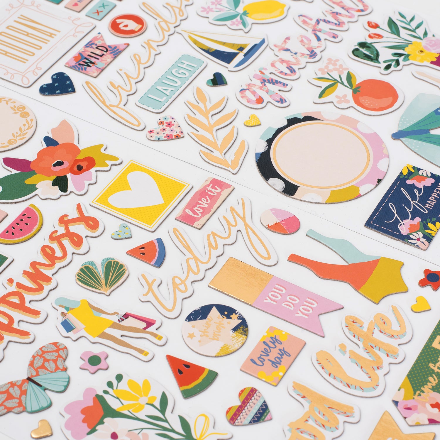 Thickers Pink Paislee Paige Evans PICK ME UP Chipboard Accent &amp; Phrase Stickers