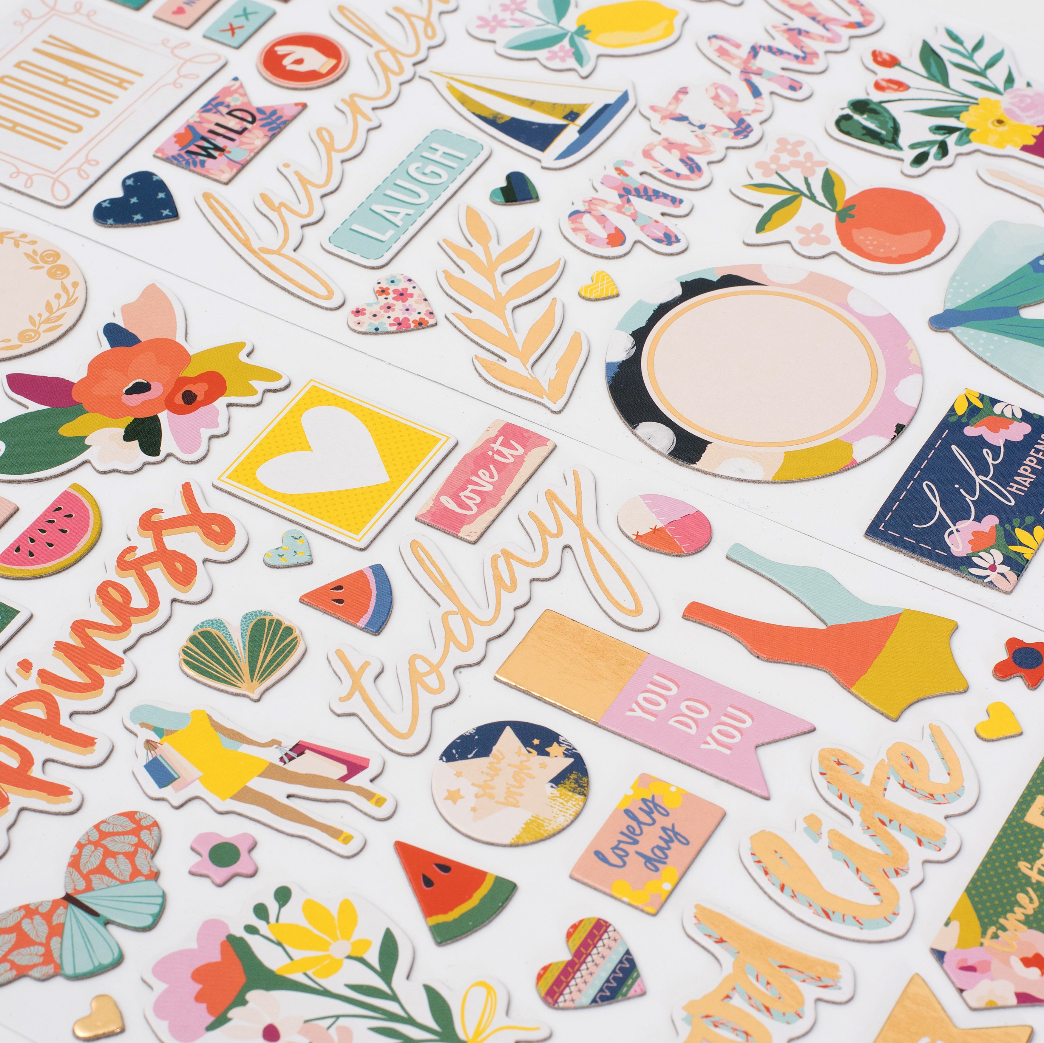 Thickers Pink Paislee Paige Evans PICK ME UP Chipboard Accent &amp; Phrase Stickers