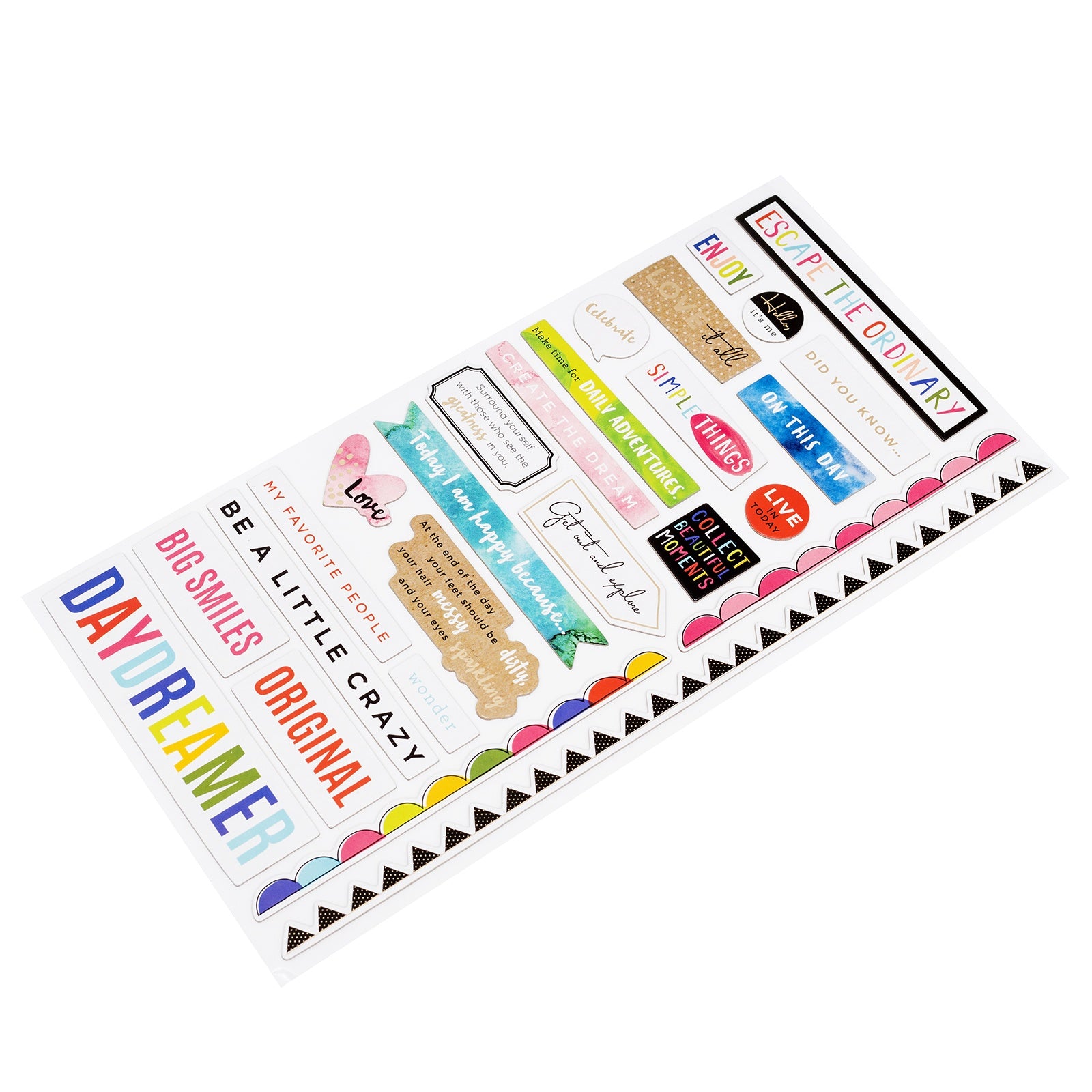 Thickers Vicki Boutin ESCAPE THE ORDINARY Gold Foil Chipboard Phrase Stickers