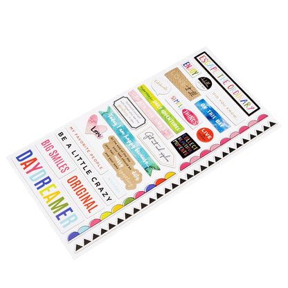 Thickers Vicki Boutin ESCAPE THE ORDINARY Gold Foil Chipboard Phrase Stickers