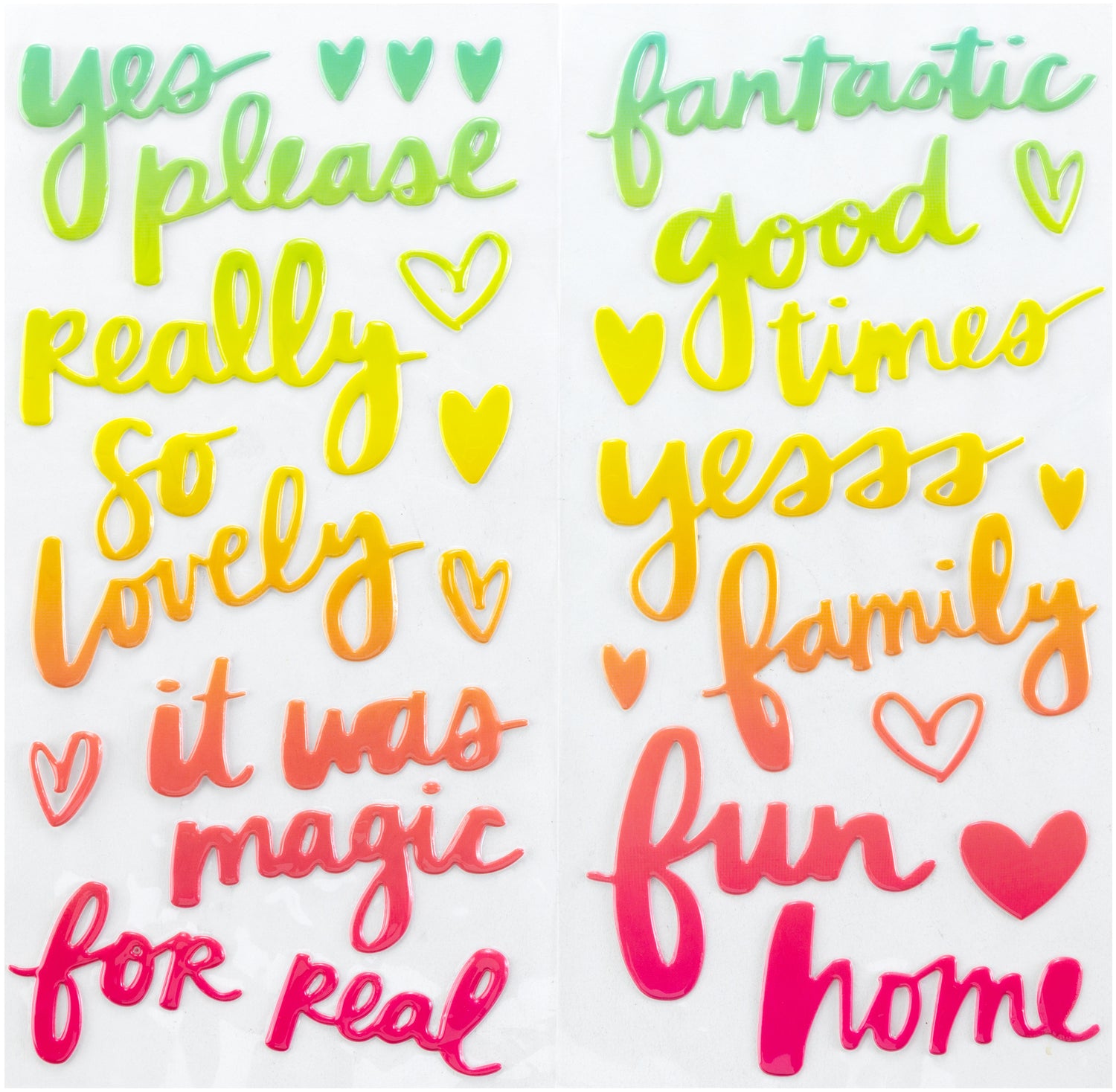 Thickers Sunshine Good Times LET’S DANCE Puffy Phrase Stickers