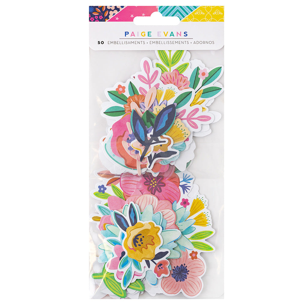 Paige Evans Blooming Wild EMBELLISHMENTS 50pc