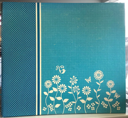 Colorbok DISTRESSED BLUE FLORAL 12”x12” Postbound Scrapbook Album