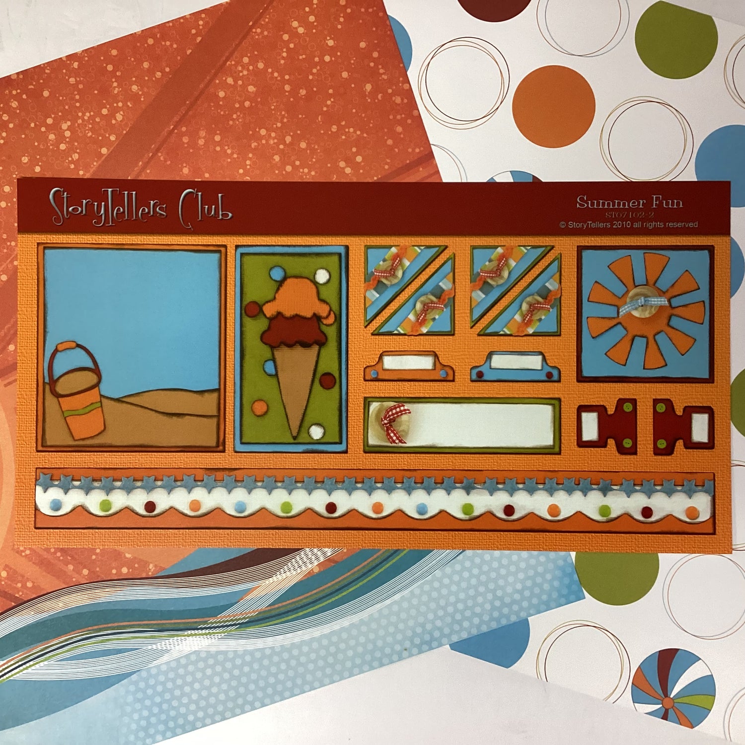 Storytellers SUMMER FUN KIT 12&quot;X12&quot; Scrapbook Paper &amp; DieCuts 5pc