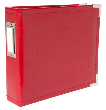 WeR Classic Leather REAL RED 6&quot;X6&quot; Scrapbook Album