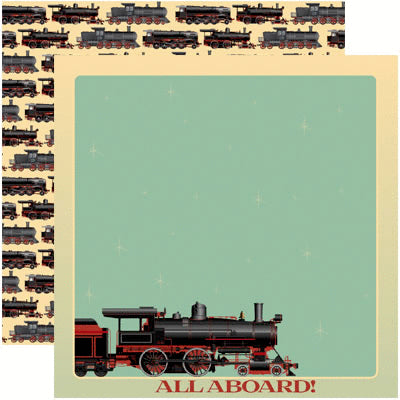 Reminisce Signature Series TRAIN 12&quot;X12&quot; Scrapbook Paper