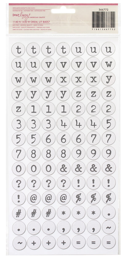 Thickers Dear Lizzy Daydreamer YO-YO Chipboard Letter Stickers