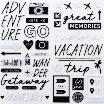 Thickers Crate Paper Here There Everywhere WANDER Glossy Puffy Phrase Stickers