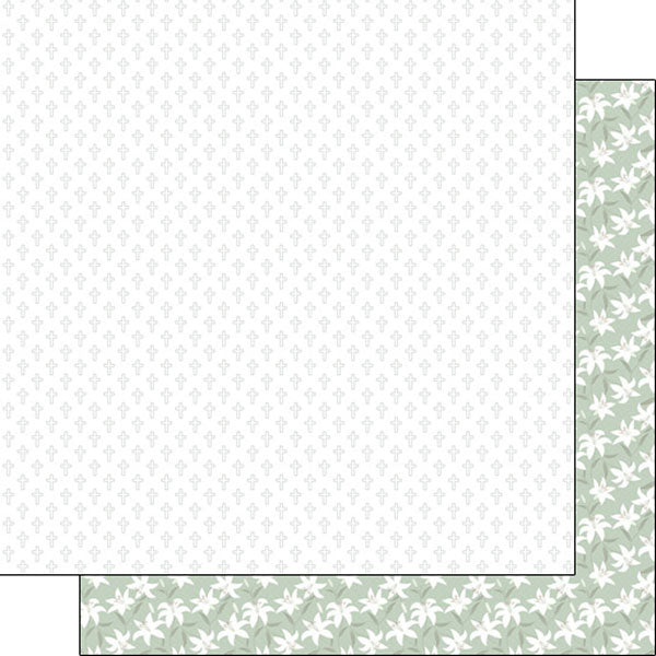 Scrapbook Customs EASTER LILY CROSSES 12X12 Scrapbook Paper