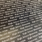 Word Background HIGH SCHOOL MEMORIES 12"X12" Scrapbook Paper