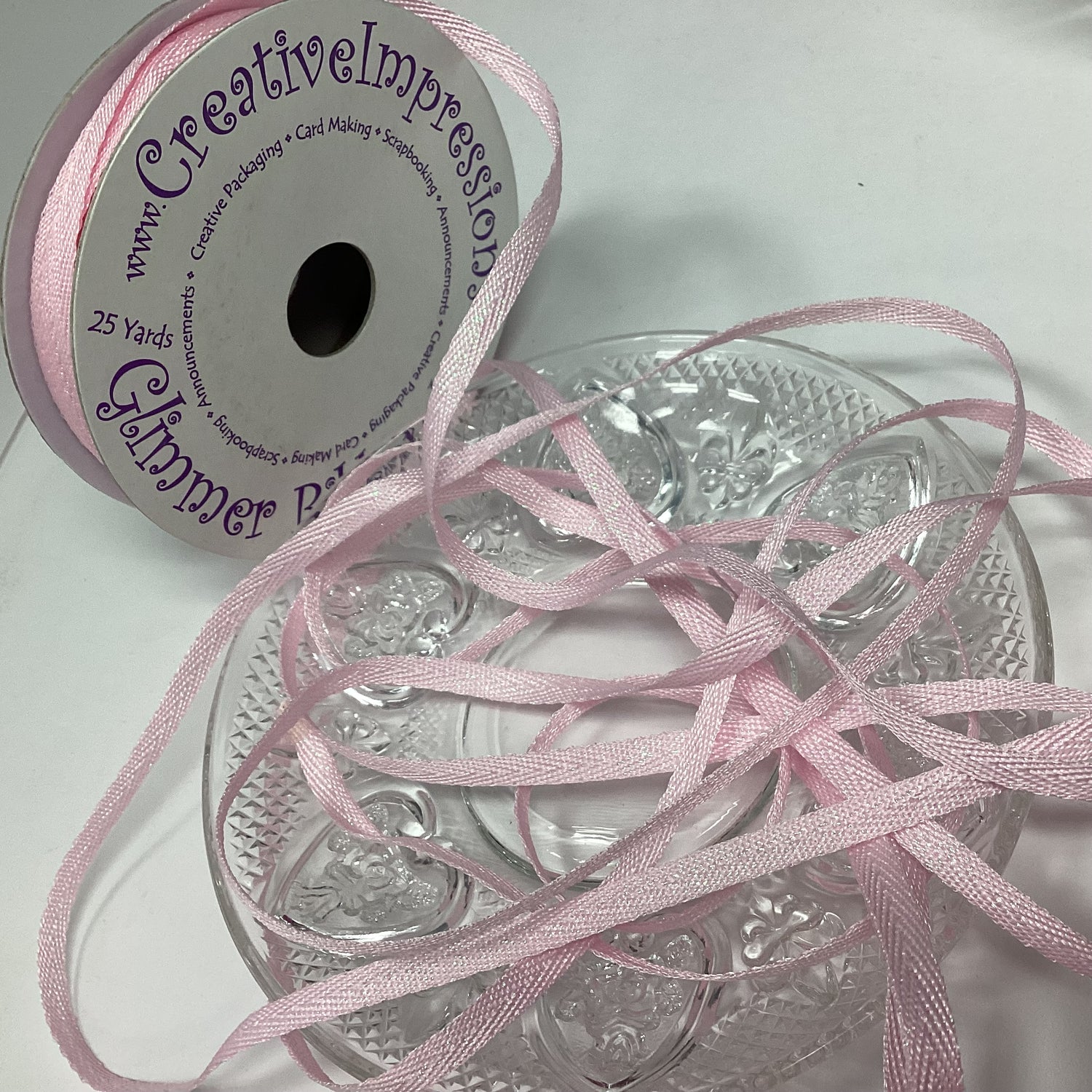 Creative Impressions 1/4” GLIMMER RIBBON 1 yard yd