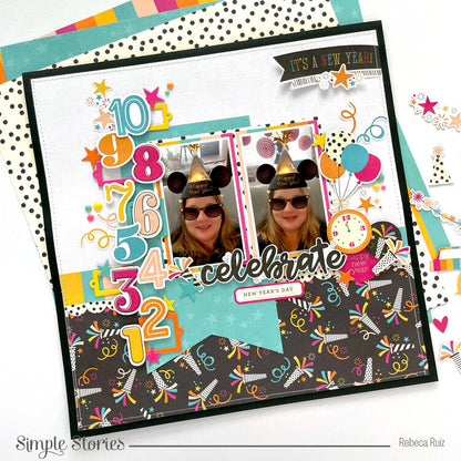 Simple Stories HAPPY NEW YEAR 12X12 Cardstock Stickers