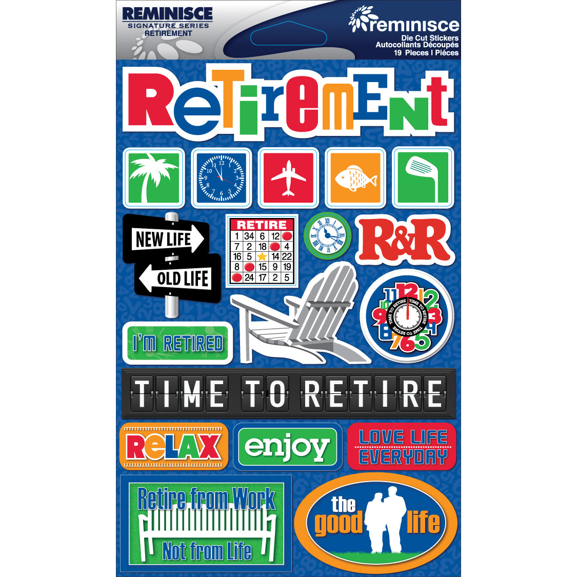 Reminisce RETIREMENT DieCut Stickers 19pc