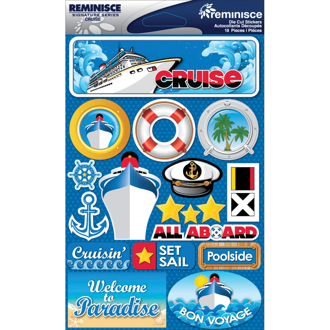 Reminisce Signature CRUISE DieCut Stickers 18pc