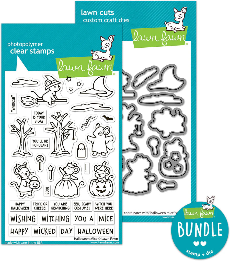 Lawn Fawn HALLOWEEN MICE Stamp &amp; Die Set