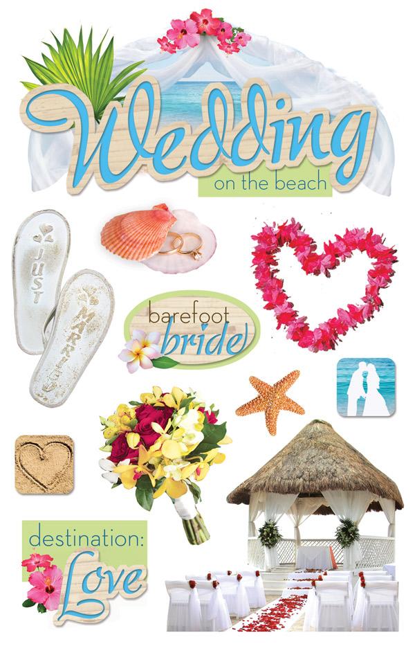 Paper House WEDDING ON THE BEACH 3D Stickers 11pc