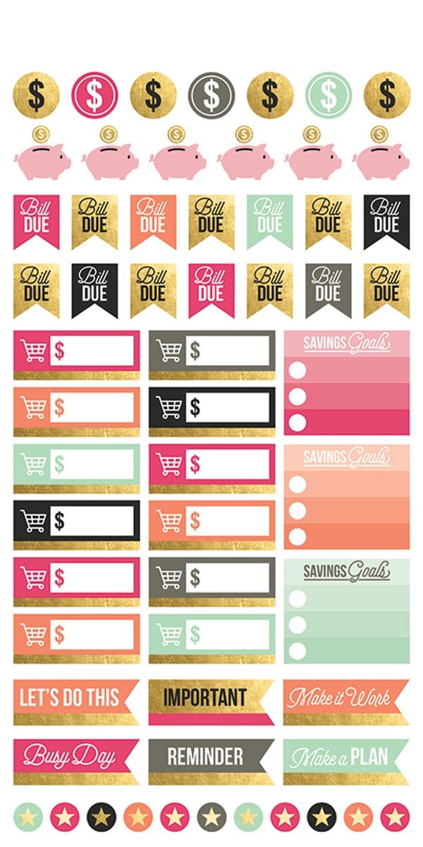 Paper House Life Organized BUDGET WEEKLY PLANNER Sticker Pack