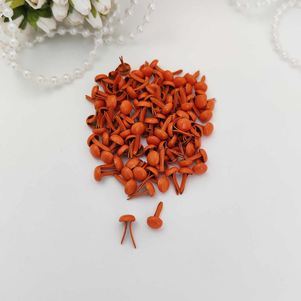 Dress My Craft BRIGHT ORANGE Colored Brads 100pcs