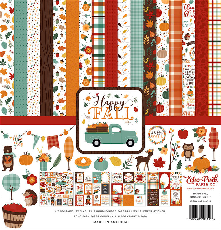 Echo Park HAPPY FALL 12&quot;X12&quot; Scrapbook Collection Kit