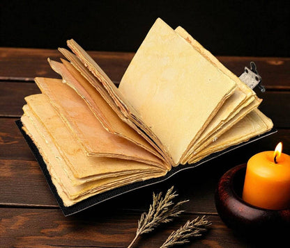Soft Leather Journal Grimoire APIARY GODDESS BEE Blank A7 200pg