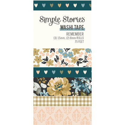 Simple Stories REMEMBER Washi Tape 5 Rolls