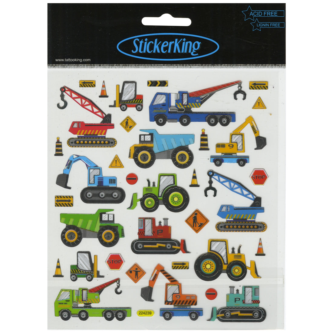 Sticker King CONSTRUCTION TRUCKS Foil Stickers 35pc
