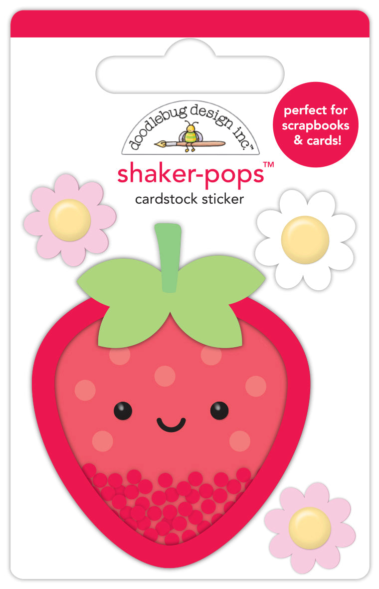 Doodlebug Shaker-Pops BERRY SWEET 3D Stickers