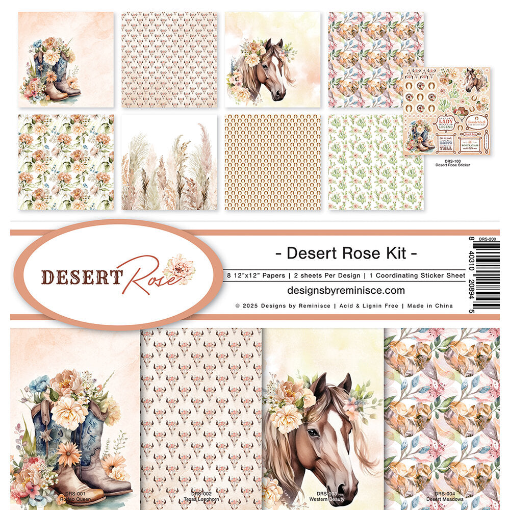 Reminisce DESERT ROSE 12&quot;X12&quot; Scrapbook Kit 9pc