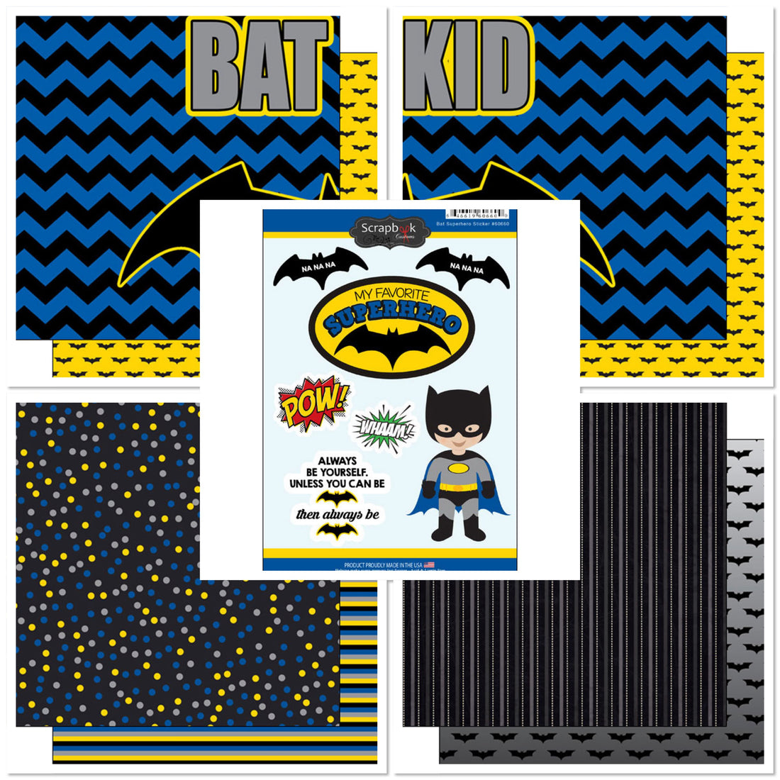 Superhero BAT KID 12”X12” Scrapbook Kit