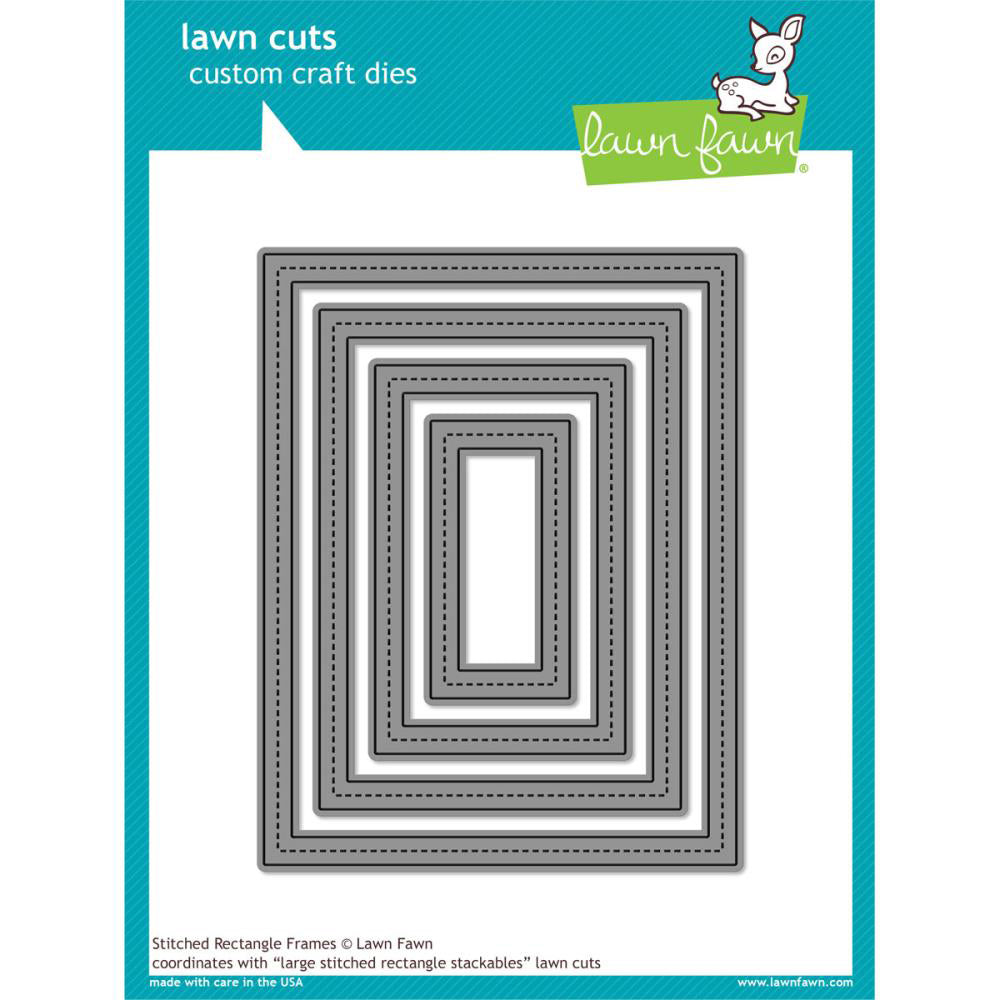 Lawn Fawn Cuts STITCHED RECTANGLE FRAMES Custom Craft Dies 4pc