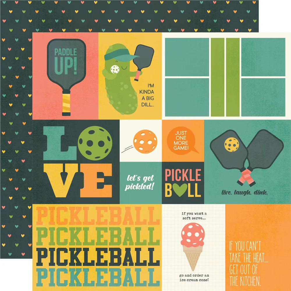 Simple Stories PICKLEBALL ELEMENTS 12X12 Scrapbook Paper