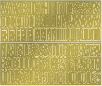 Duro Vinyl Stickers GOTHIC GOLD Letter &amp; Numbers 1-3 inch
