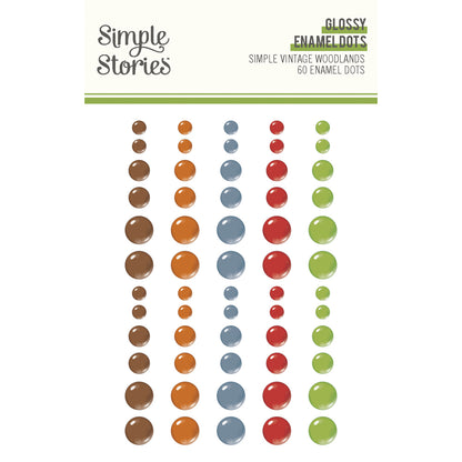 Simple Stories Simple Vintage WOODLANDS Glossy Enamel Dots 60pc