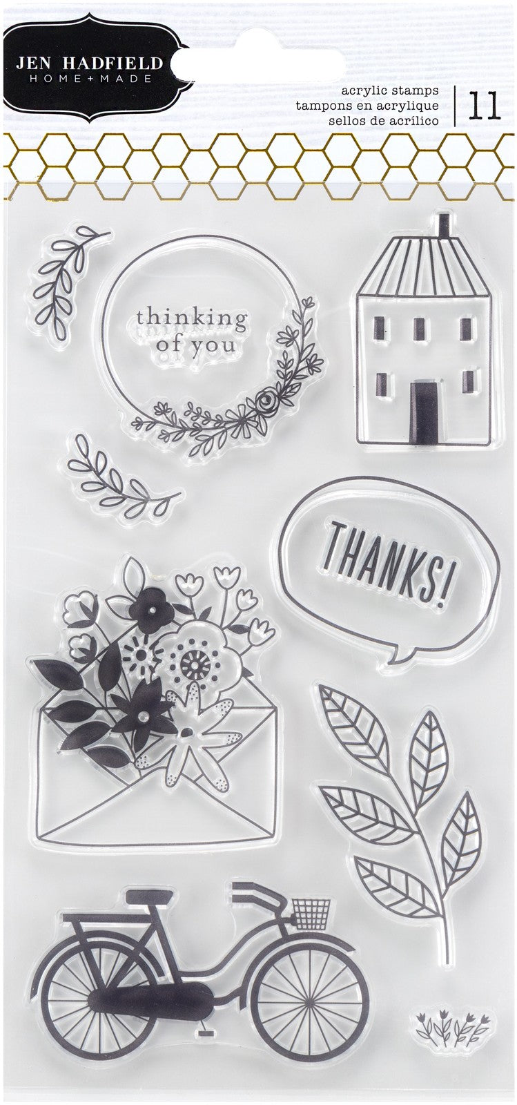 Jen Hadfield Home+Made THIS IS FAMILY Acrylic Stamps 11pc