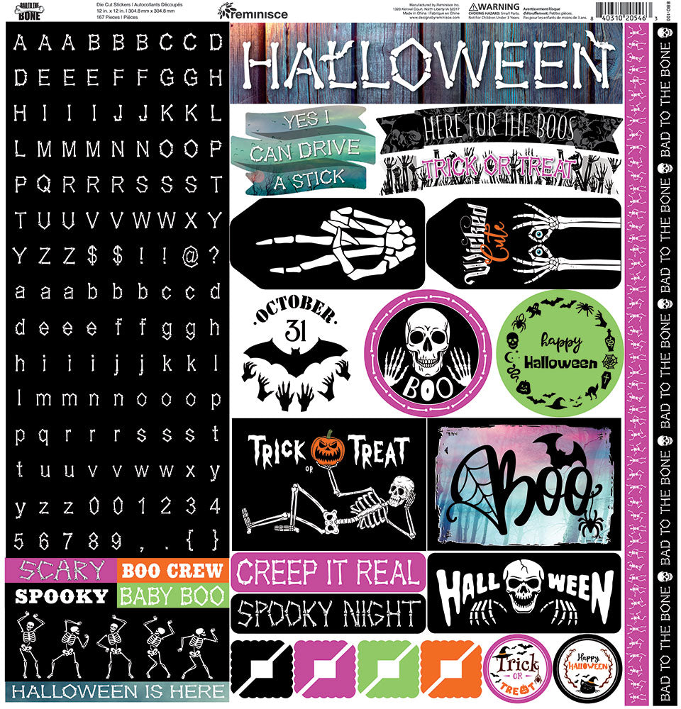 Reminisce BAD TO THE BONE 12&quot;X12&quot; Scrapbook Kit 9pc