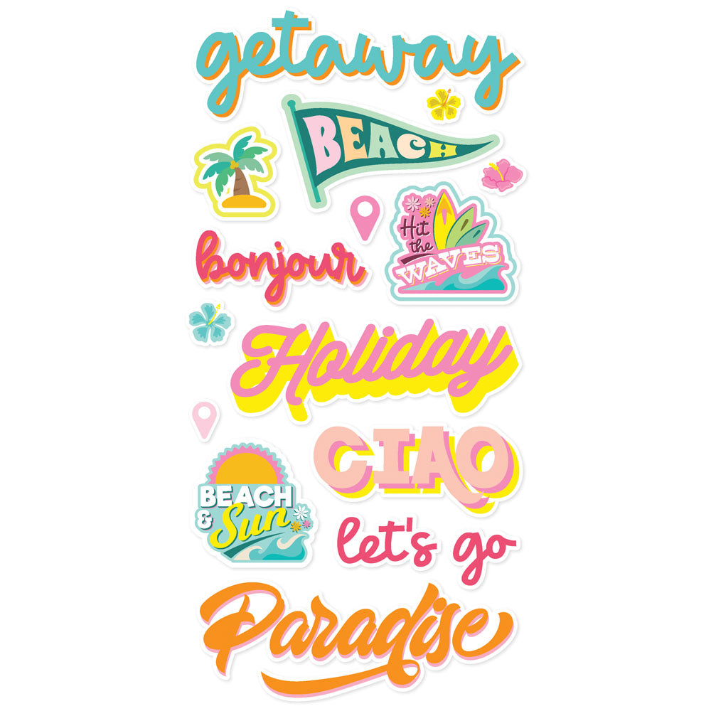 Simple Stories JUST BEACHY Foam Stickers 33pc