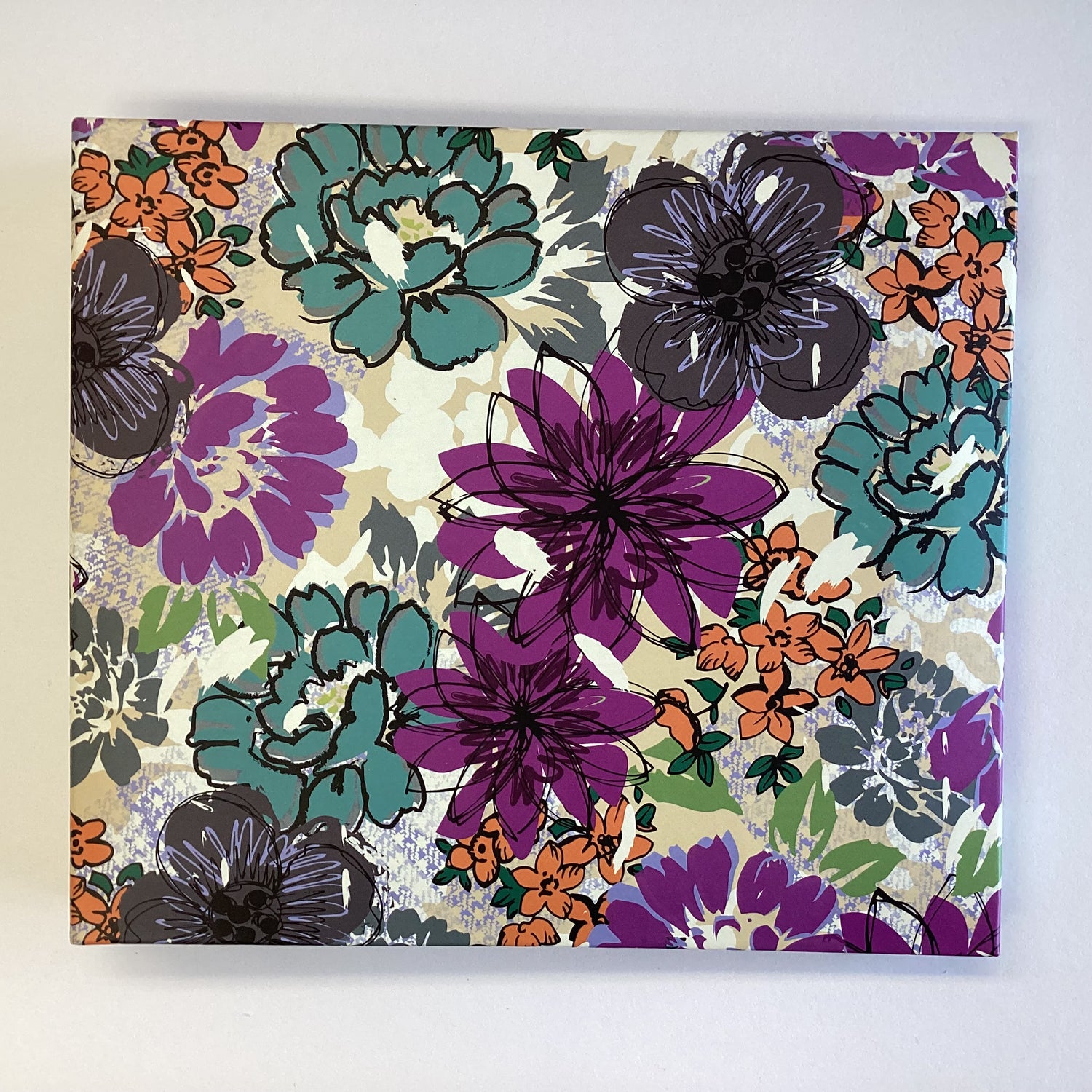 Postbound Album PURPLE TEAL FLORAL 6&quot;X6&quot; Scrapbook Memory Book