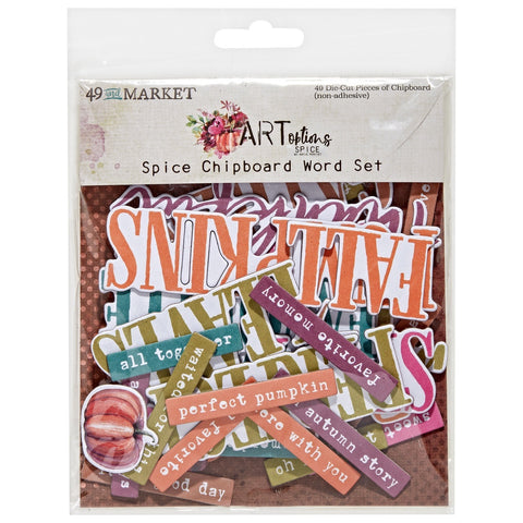 49 and Market ArtOptions SPICE CHIPBOARD WORD Set 49pc
