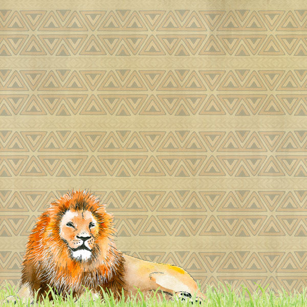 Scrapbook Customs SAFARI LION 12&quot;X12&quot; Scrapbook Paper