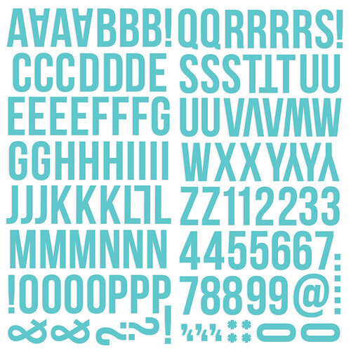 Simple Stories COLOR VIBE TEAL Foam Alpha Letter Stickers