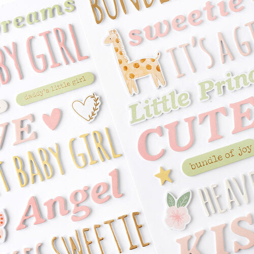 Thickers HELLO LITTLE GIRL Foam Phrase Stickers