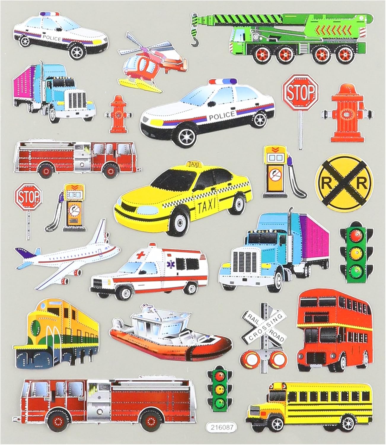 Sticker King TRANSPORTATION Vehicles Stickers 25pc
