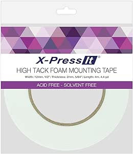 X-Press It TAPE 1/2&quot; HIGH TACK FOAM MOUNTING TAPE Double Sided 4.4yd
