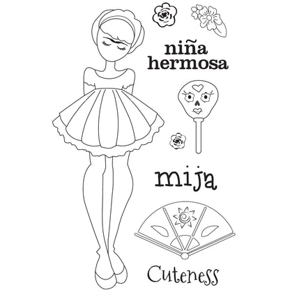 Prima Julie Nutting Cling Stamp MIJA DOLL 9pc