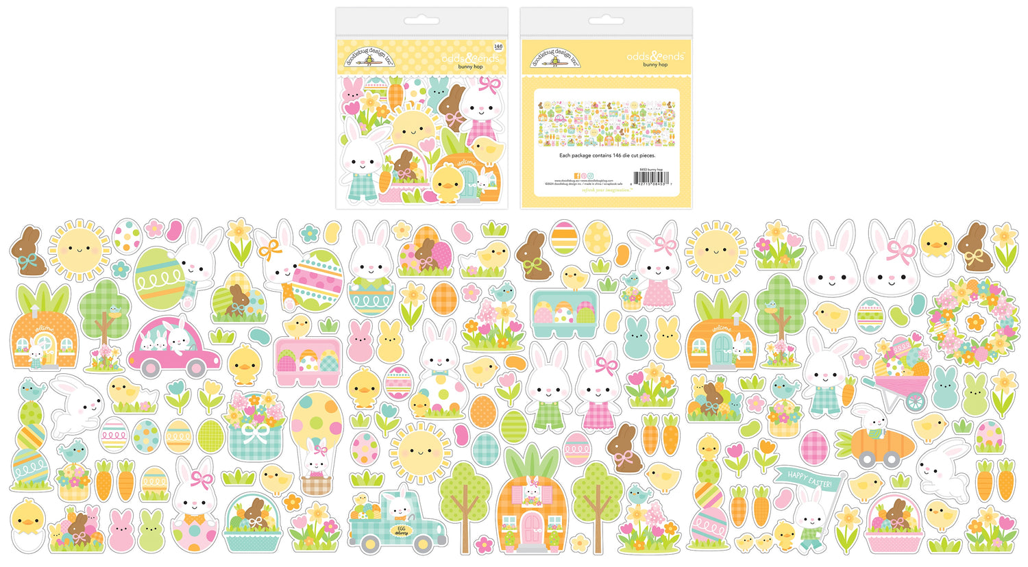 Doodlebug Bunny Hop ODDS &amp; ENDS Diecuts Spring Easter